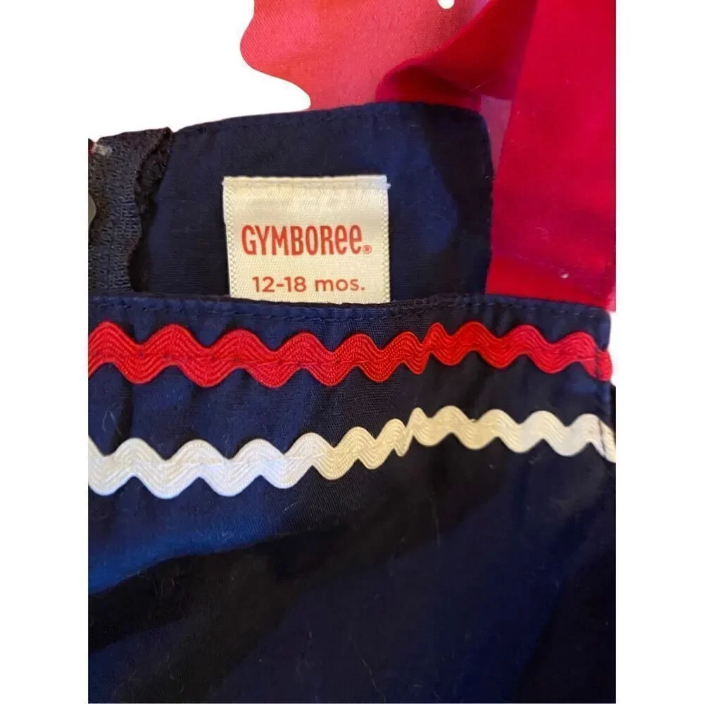 Gymboree, baby girls, Fourth of July, red white and blue tiered dress, 12/18 mon